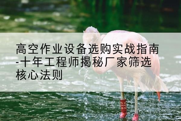 绿春剪叉式升降机厂家-高空作业设备选购实战指南-十年工程师揭秘厂家筛选核心法则